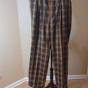 Giorgio Brutini Men's Checkered Pants - Brown and Blue